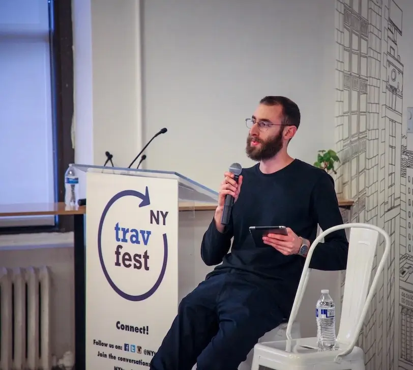 Manufacturing my own social proof in 2018 - the room I was speaking to was mostly empty, but you can't tell because of the strategic cropping.