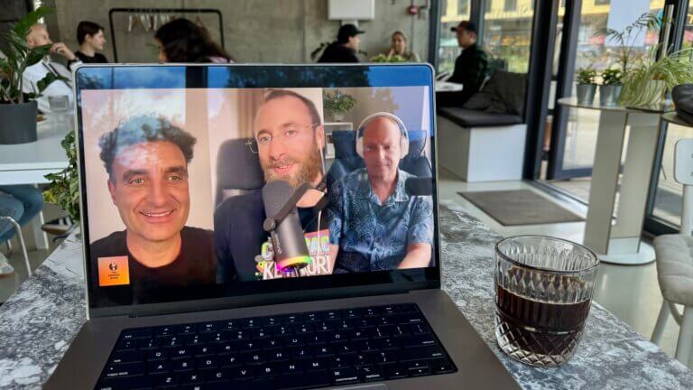 Laptop showing The Edward Show SEO podcast discussing the “cheap” keyword modifier and $50 micro-influencer strategy for rankings, clicks, and LLM mentions.