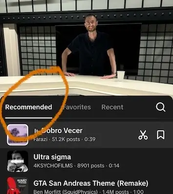 How to get recommended music and sounds on TikTok - click the "Recommended" tab.