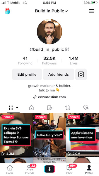 My TikTok account - @build_in_public