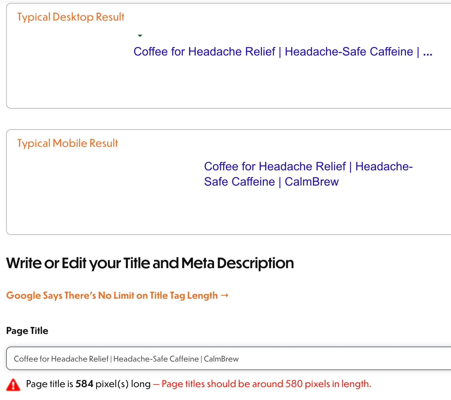 To The Web's Page Title testing tool - if the brand name gets cut off, it's okay. Just make sure the target keyword and benefit do not get cut off.