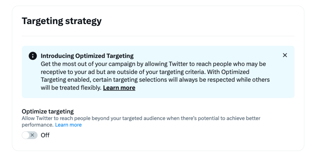 Twitter Ads' Optimized Targeting