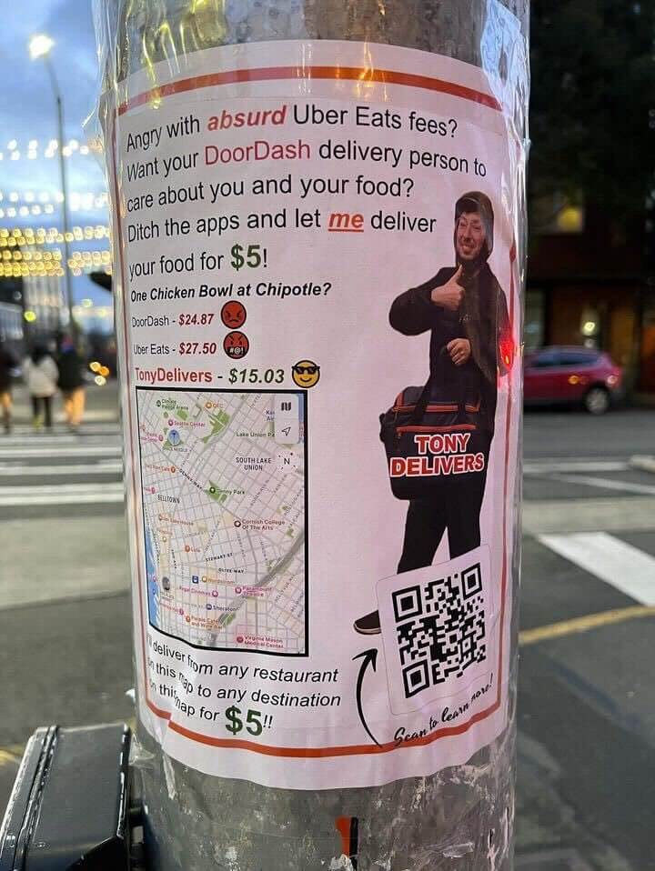 The viral Tony Delivers flyer.