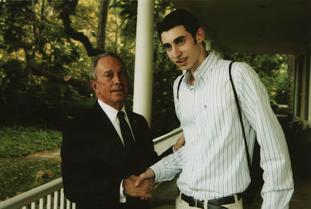 Edward Sturm shaking hands with Michael Bloomberg - low resolution