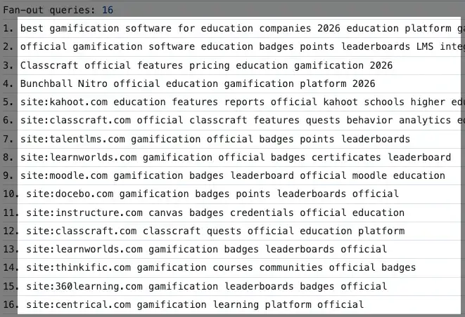 ChatGPT using site search operator to analyze brand websites for features, reviews, and credibility signals during deeper research
