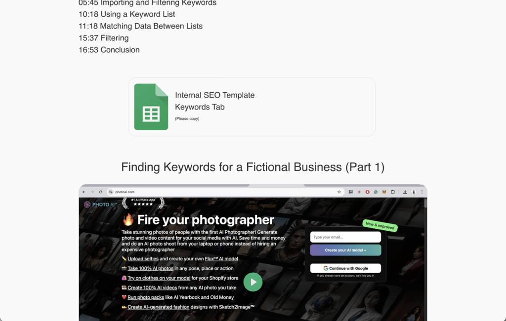 Screenshot from the Compact Keywords - Finding Keywords - section.