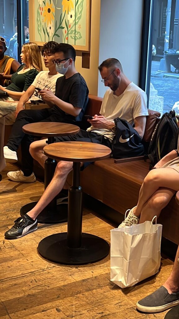 Edward Sturm at a Starbucks in Soho, NYC in 2022.