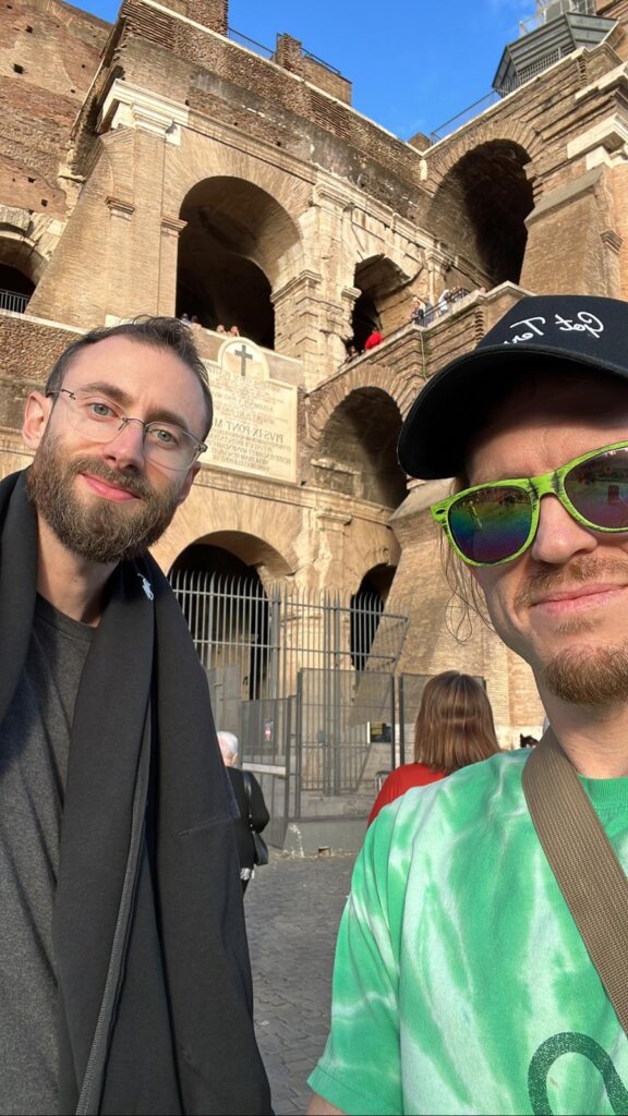 Edward Sturm and Trey Carl Wheeler at The Colosseum in Rome, Italy in 2022.