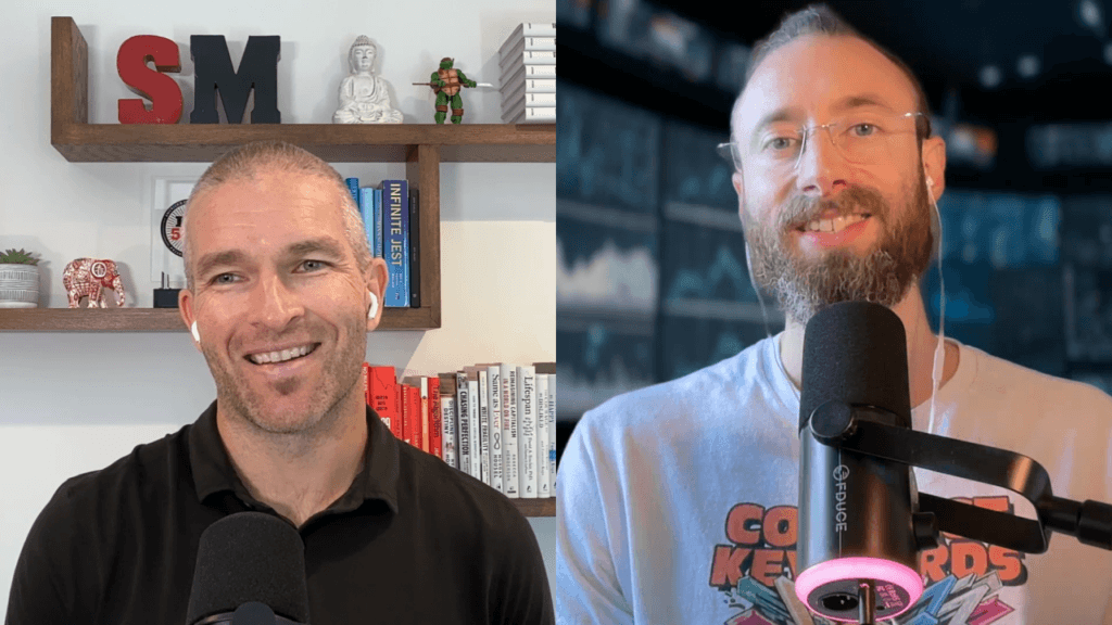 Edward Sturm and Ross Hudgens, founder of Siege Media, recording an episode of The Edward Show. "Ross Hudgens: The Page Type That Drives the Most AI Search Traffic" - Episode 1177 - September 2026.