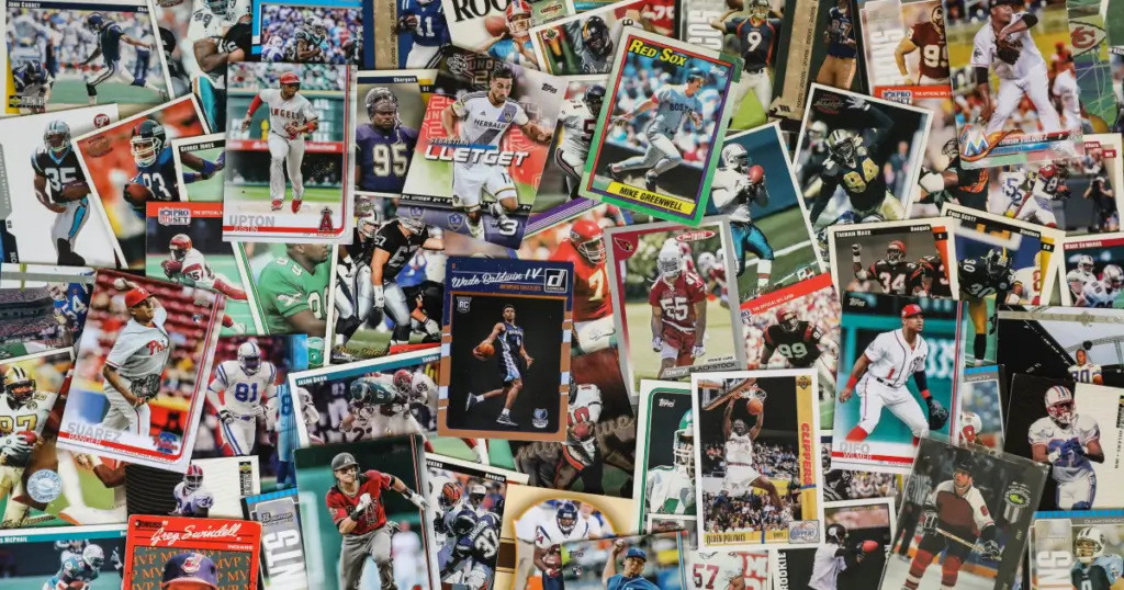 A collection of trading cards.