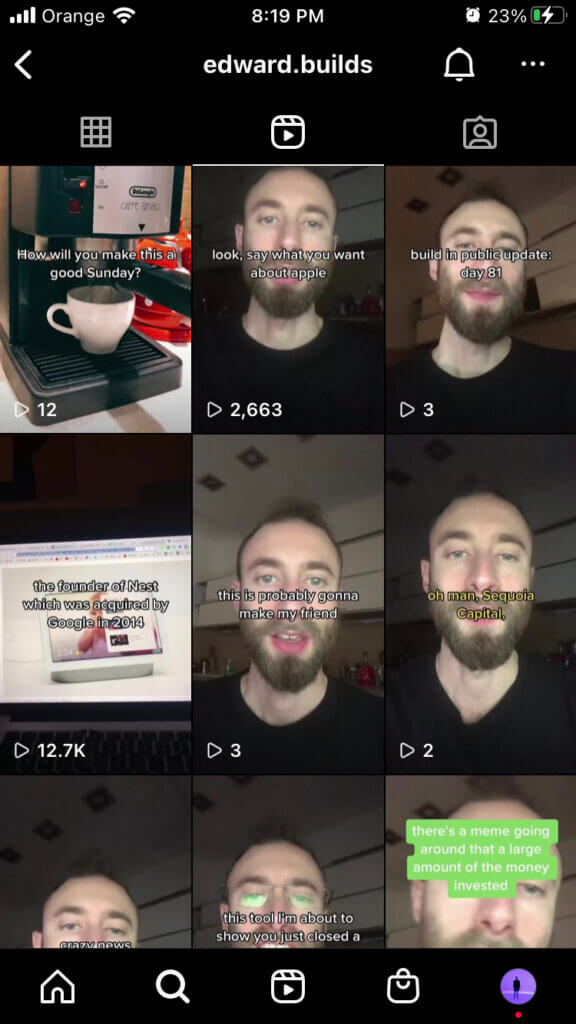 Videos look like they were made normally for Instagram Reels. There's no TikTok watermark or anything out of the ordinary.